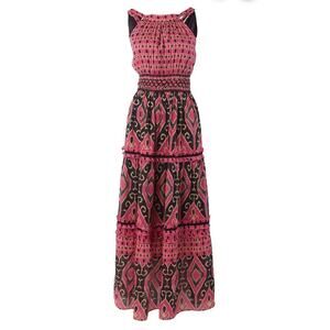 NEW NWT Ash & Eden Smocked Halter Neck Maxi Dress size Small